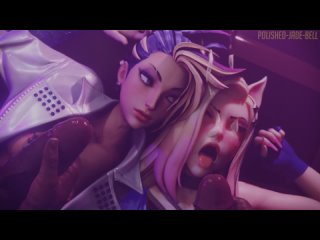 akali and ahri give fans a special opportunity blacked polished jade bell cumshot 1080p